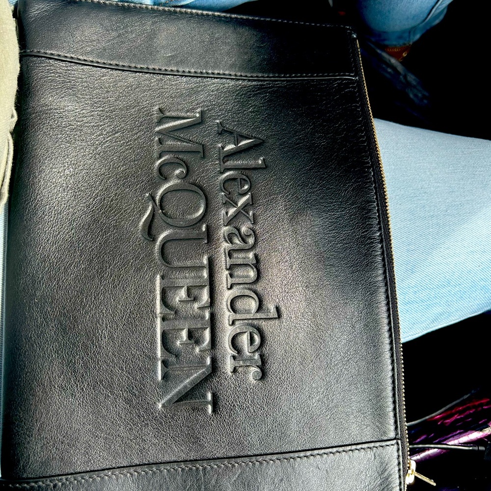 Alexander McQueen Black Zipper Pouch New